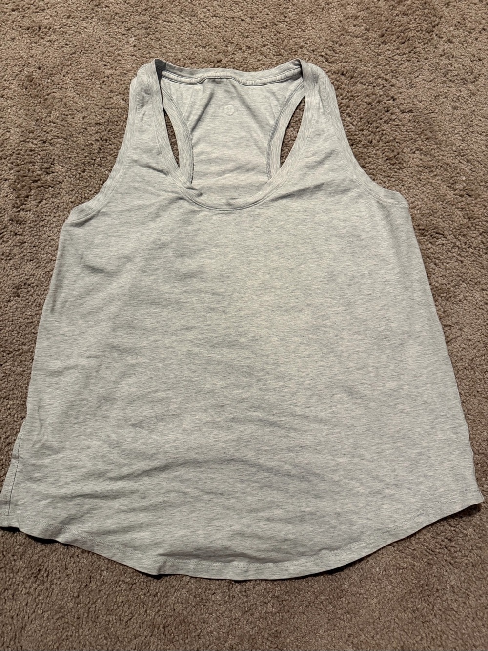 Lululemon Love Tank Top Hip Length Heathered Core Light Grey Size L